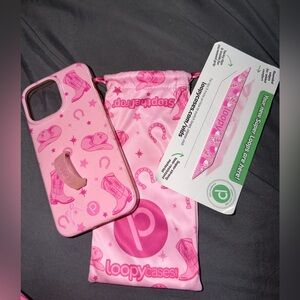 Loopy Case Pink Western Phone Case with Strap